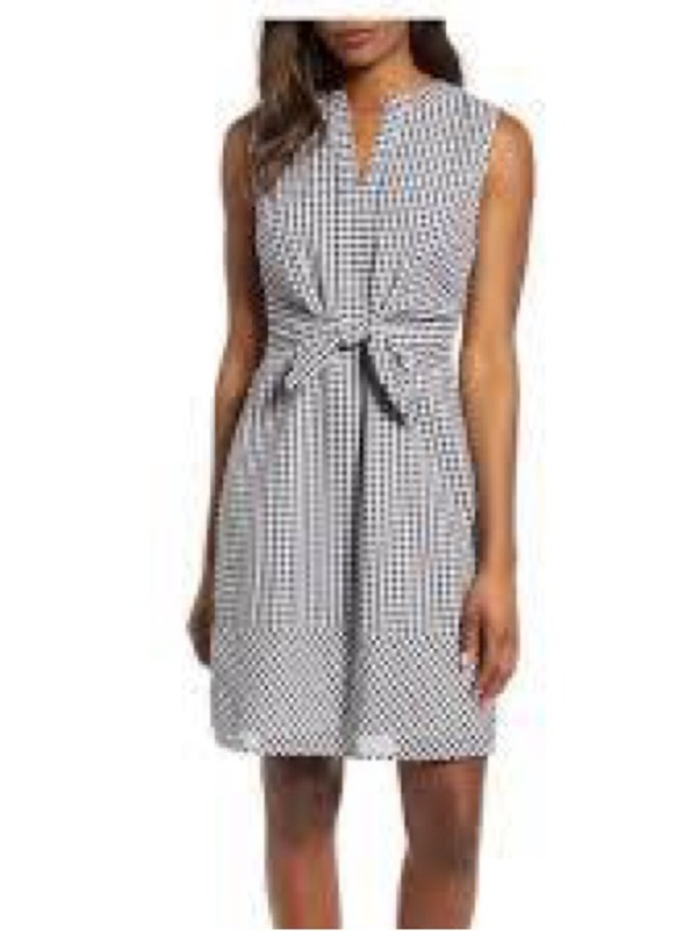 Vineyard Vines Seersucker Tie Front Dress Black White Size 6
